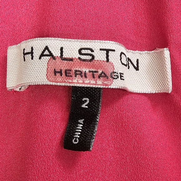 * HP* Halston Heritage Twist Mesh Insert Gown in Fuchsia Size 2 RTR - Picture 5 of 8
